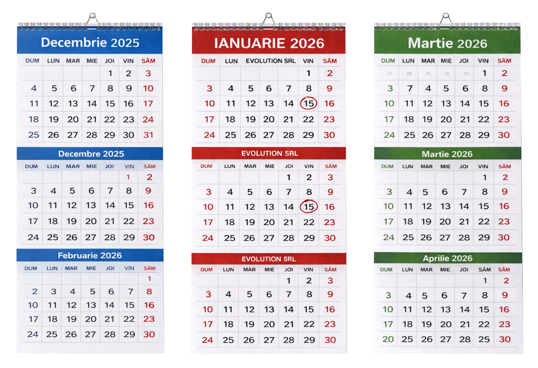 Calendar Perete Personalizat